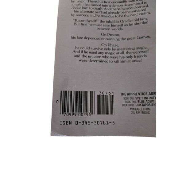 Split infinity by Piers Anthony - del ray books - isbn 0345307615 - Picture 5 of 7